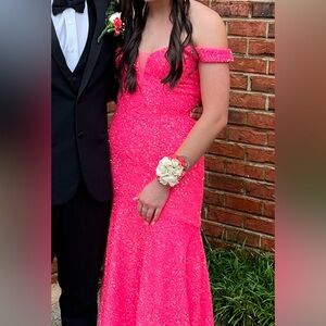 Pink prom dress worn once. Smoke and pet free home